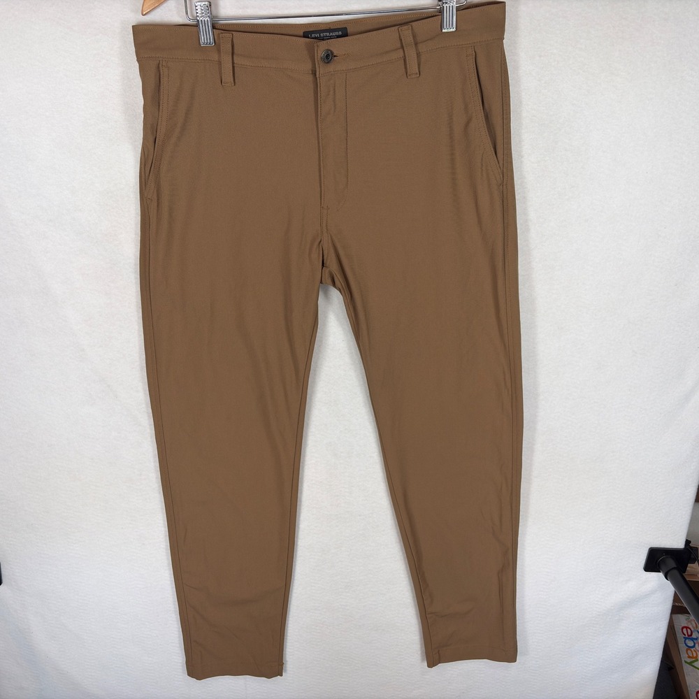 Levi Strauss XX Chino Standard Taper Brown Pants Mens 34x32 Engineered Movement